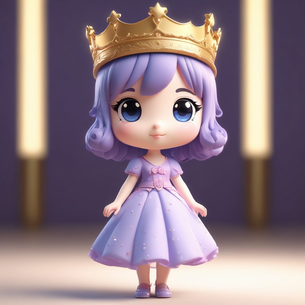 👑宫廷甜心！Q版小公主全身像提示词 | 华丽Pop Mart盲盒风