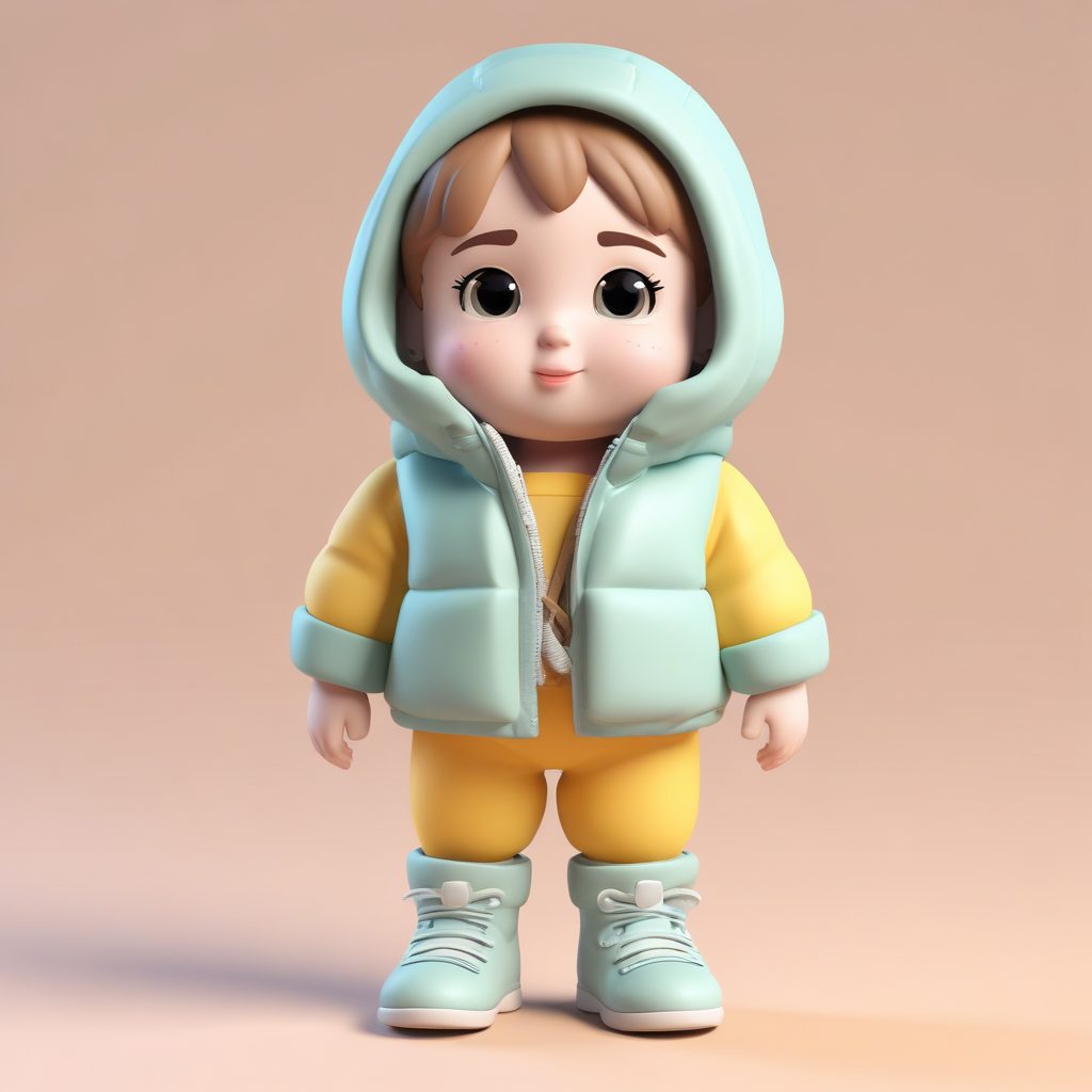 🧥Gorpcore潮流!机能风Q版户外少女,3D粘土全身像生成