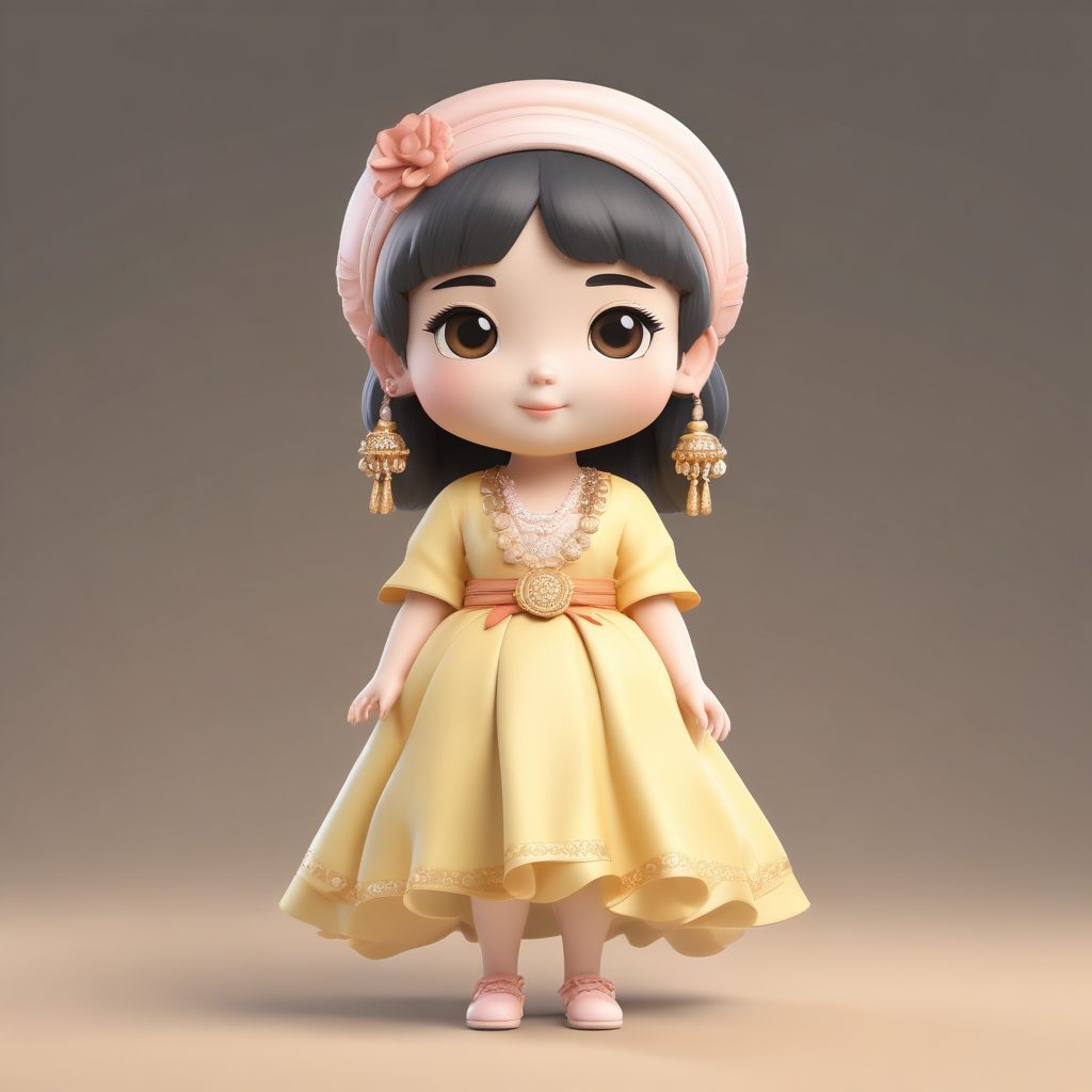 💖 古代甜妹！Q版古风千金小姐头像，表情娇俏可爱，C4D黏土质感