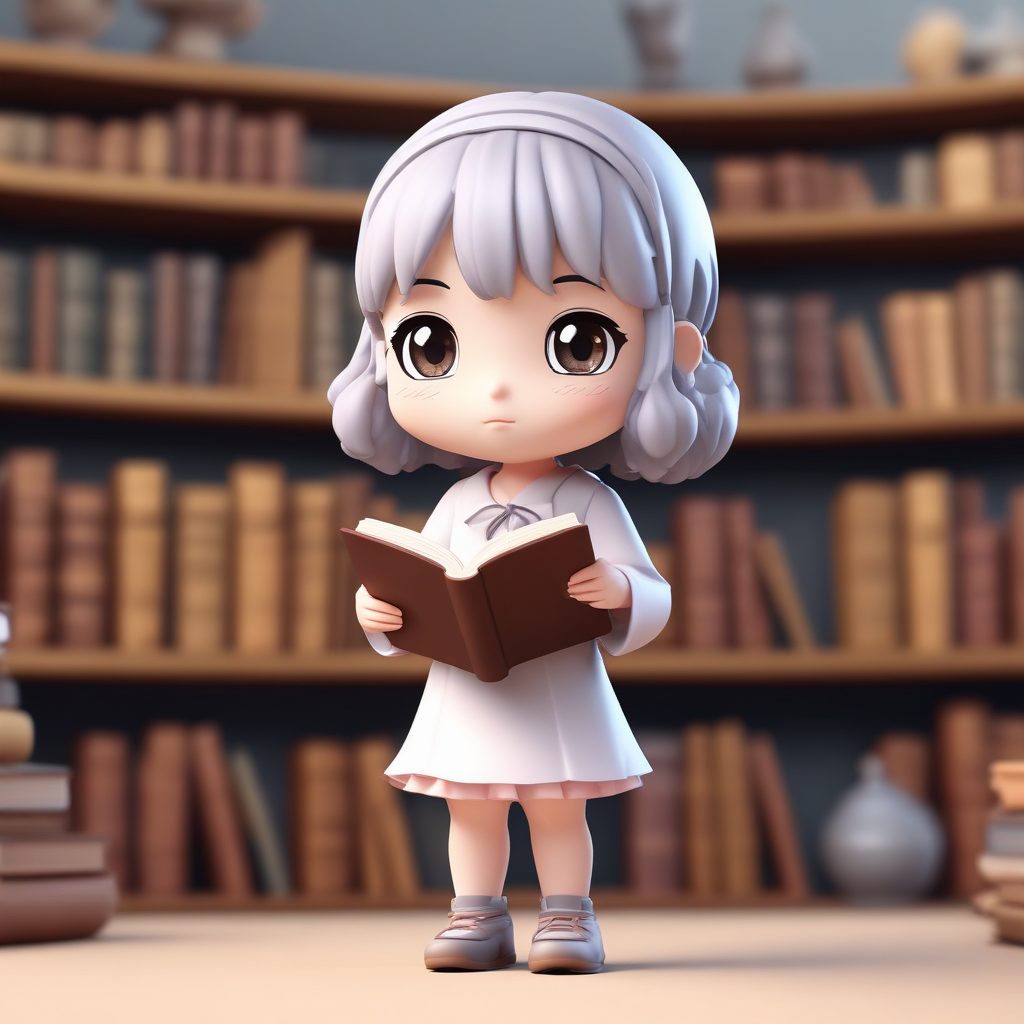 📚 古代学霸！Q版古风书院少女头像，认真看书，专注表情，C4D质感