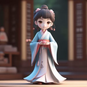 🔥古风Q版头像生成！3D渲染盲盒风格AI绘画提示词分享