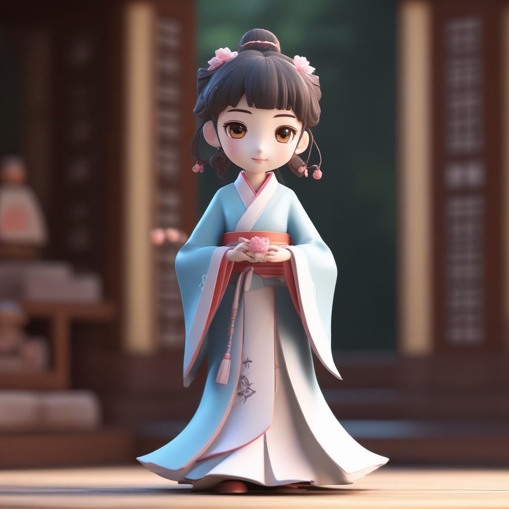 🔥古风Q版头像生成！3D渲染盲盒风格AI绘画提示词分享