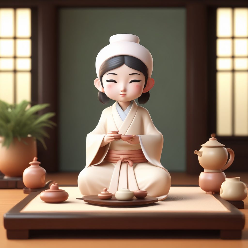 🍵 古韵悠长！Q版茶艺师全身头像，禅意表情治愈系，软萌黏土风盲盒