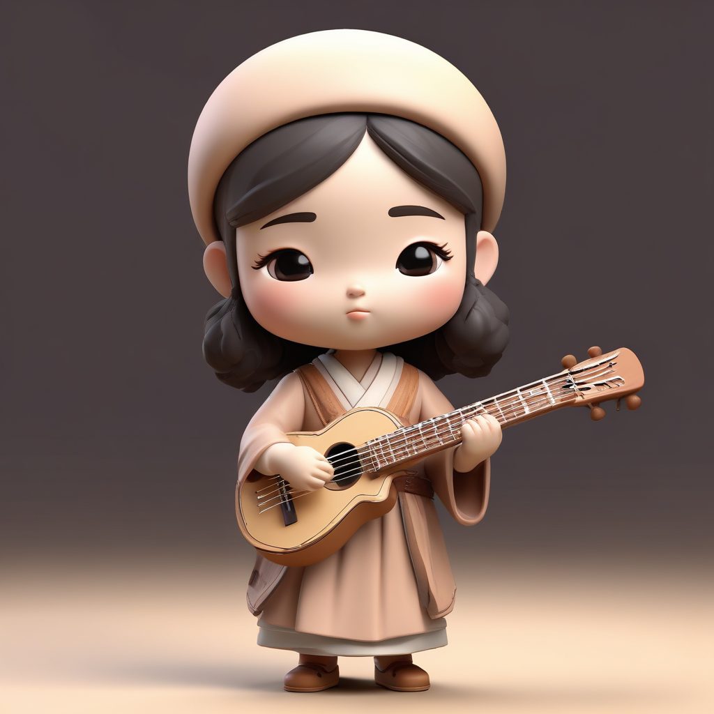 🎻 国风乐器控福利！Q版古风琵琶少女头像，动作优雅，黏土手办收藏级
