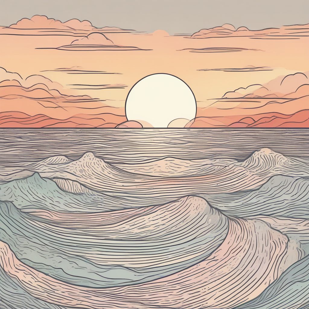 海边日出治愈系🌊｜极简线条风景，日系温柔，适合做锁屏壁纸！