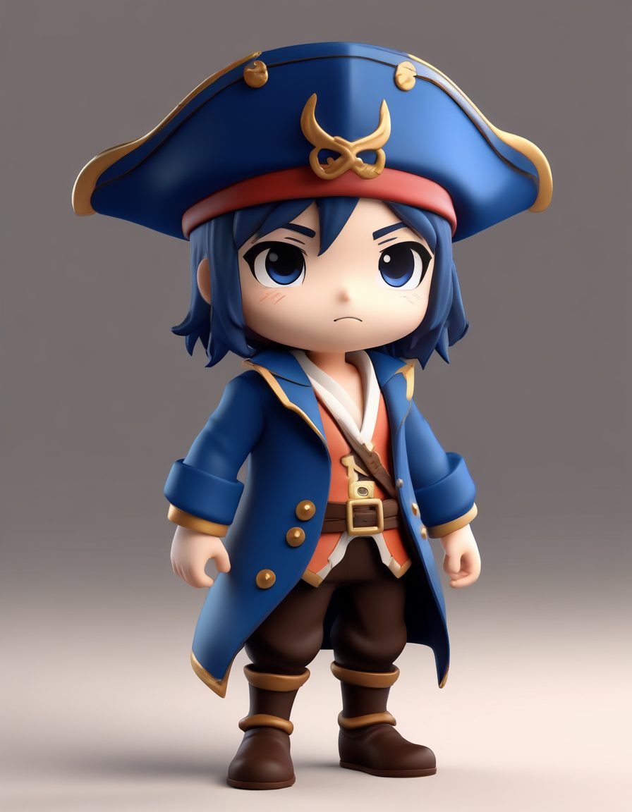 👑海盗船长Chibi | 酷炫动态C4D全身像，探险家头像