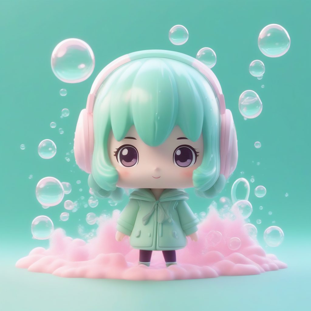 海的女儿Q版化：高细节美人鱼全身站立图AI提示词解析