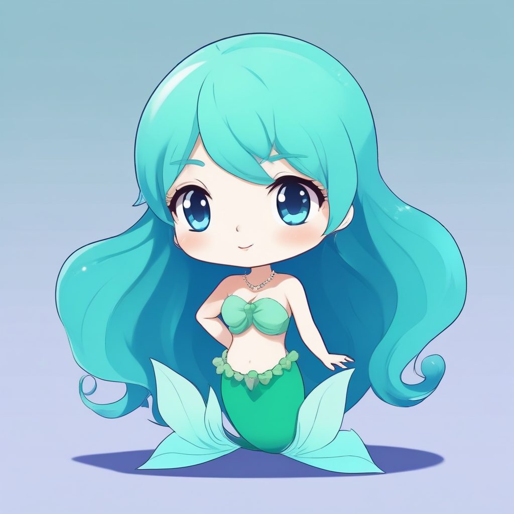 🐳海洋蓝治愈系！美人鱼Q版，梦幻唯美手机背景图！