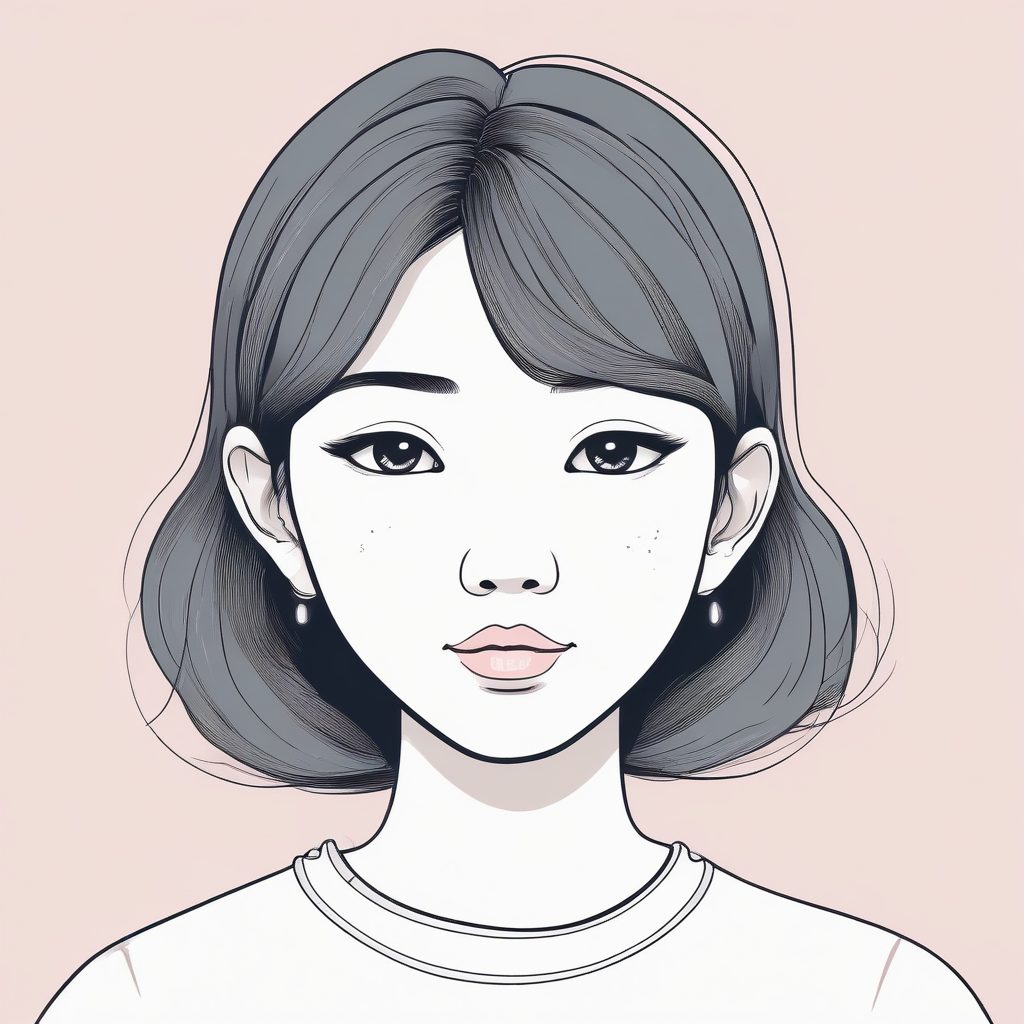 💫韩系ins风极简线稿！圆润线条少女头像，小众高级感满分