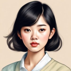 韩系时尚少女手绘头像🔥 Hand drawn彩色铅笔风格