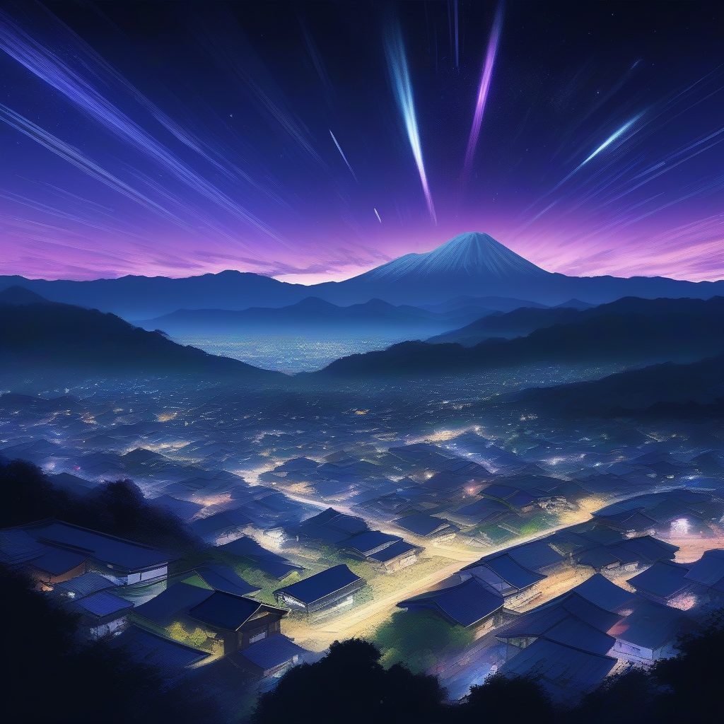 浩瀚星空高清壁纸绘制指南:新海诚电影感流星雨背景图