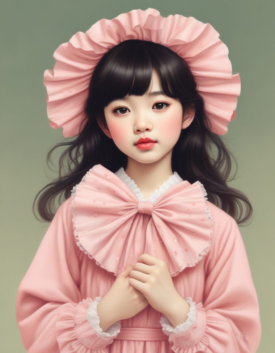 荷叶边短袜:AI绘制Lolita微甜日系少女肖像