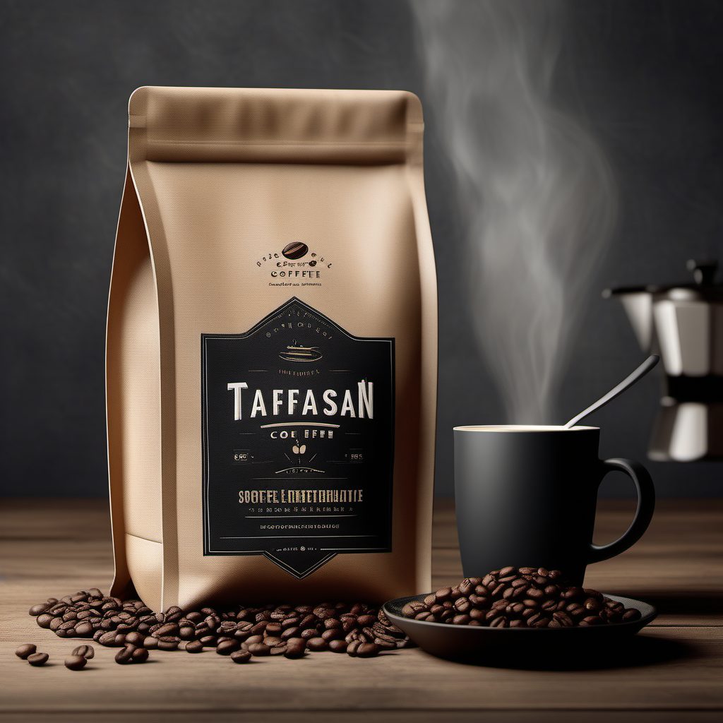 烘焙大师：高端咖啡豆环保袋包装设计3D效果展示