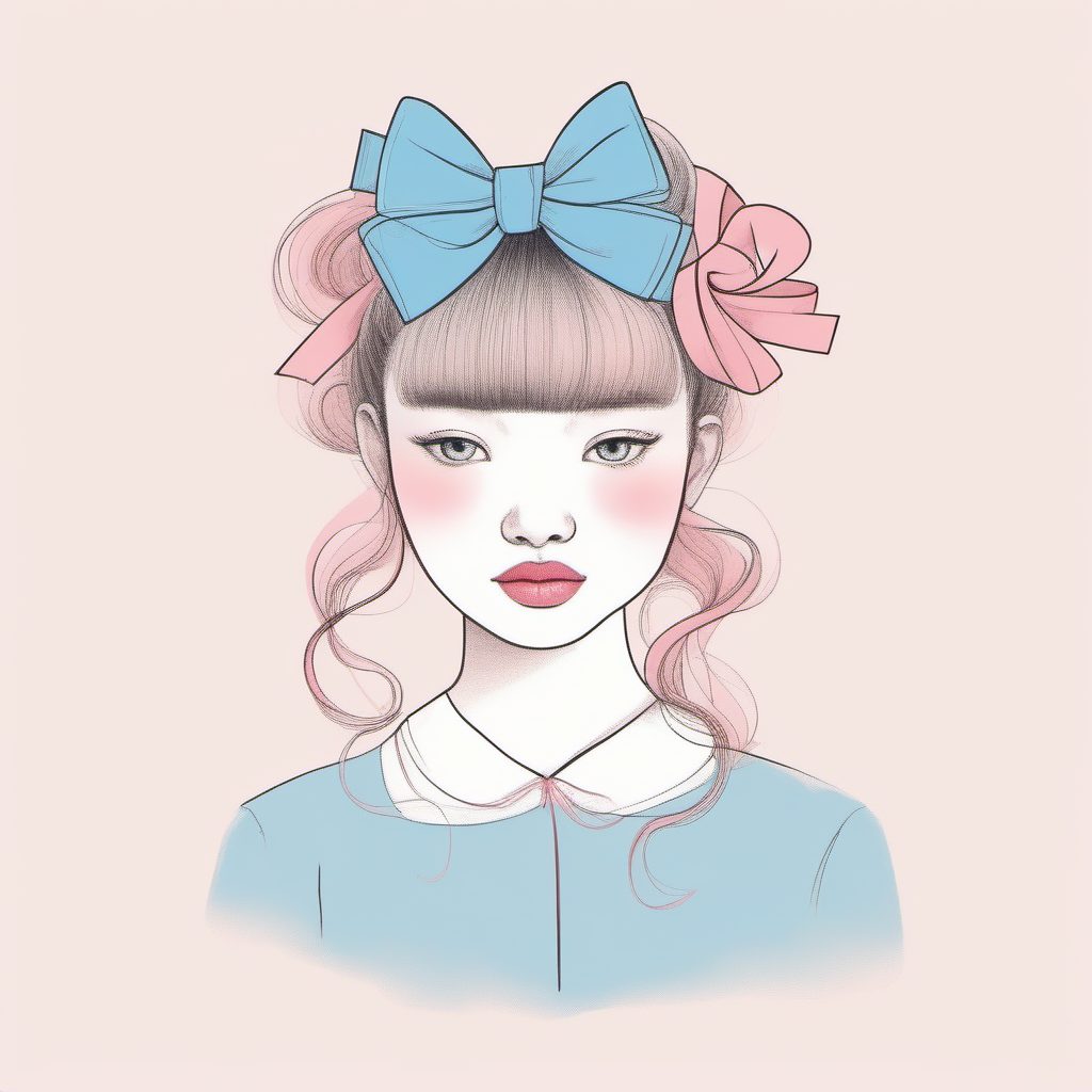 蝴蝶结发饰:提升软萌度的AI绘画线稿小技巧