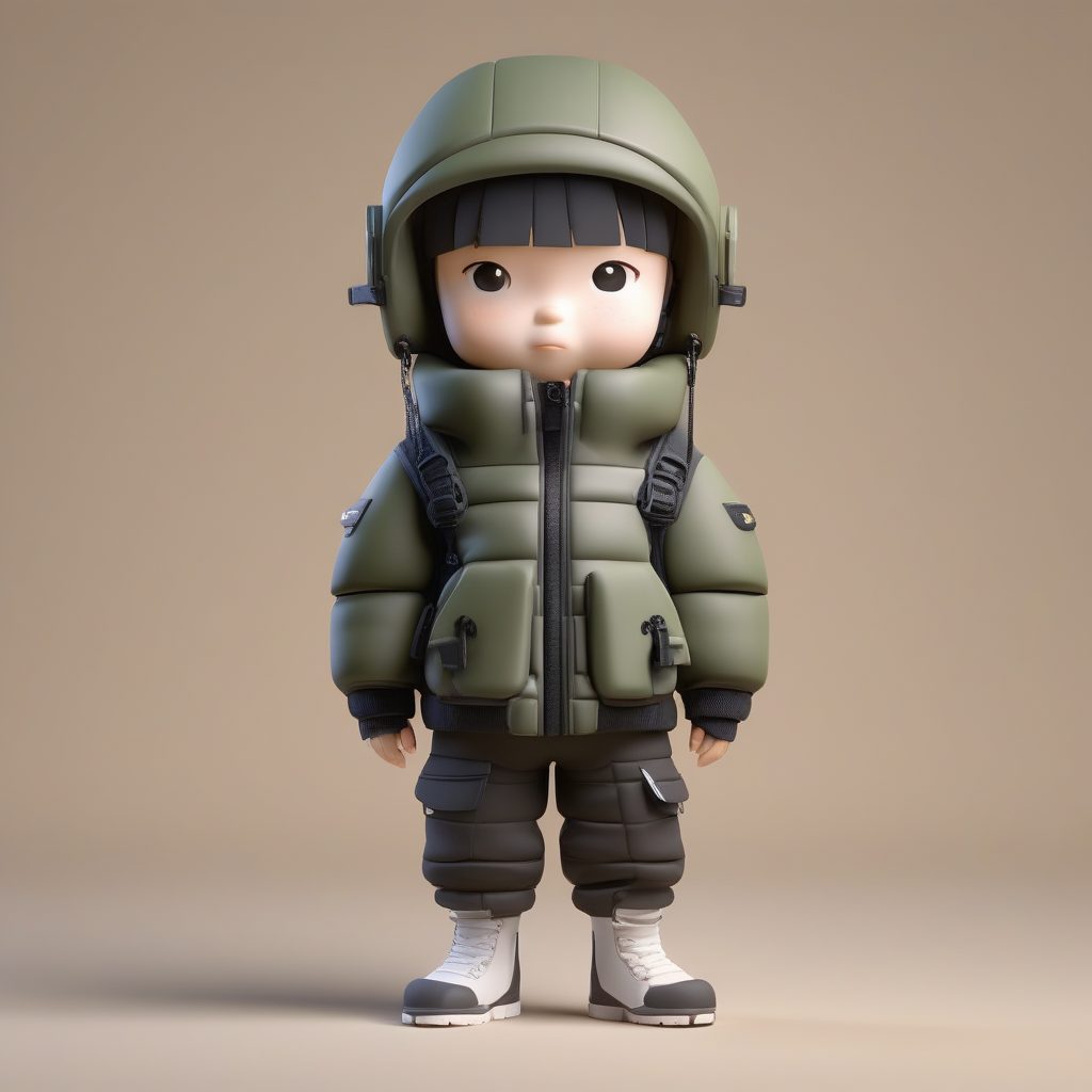 户外机能风：Q版人物冬季Techwear穿搭3D渲染全身像指南