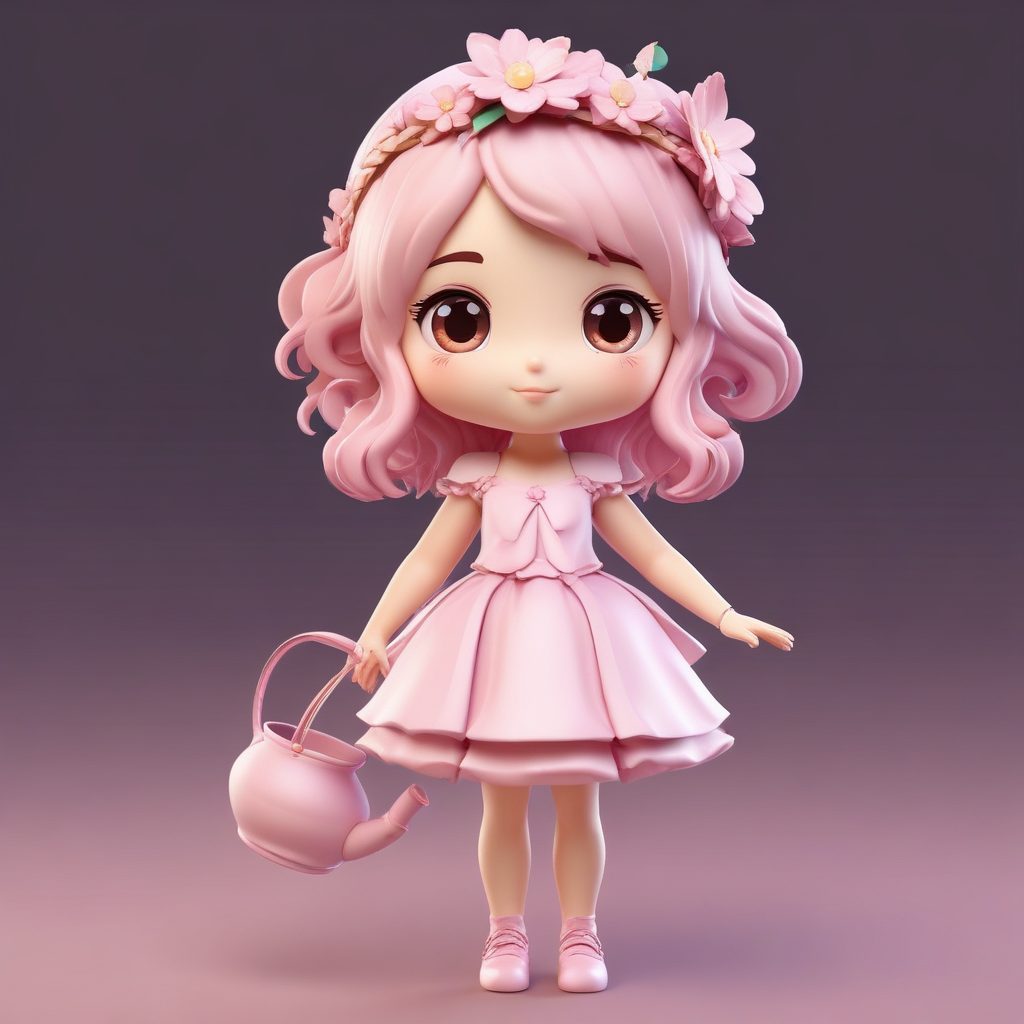 花仙子Q版插画: 园艺精灵3D盲盒设计与AI生成 (8K)