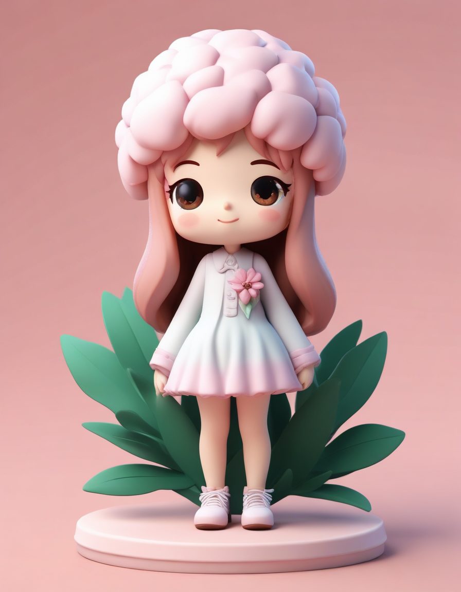 🌸花园中的秘密：羞涩捧花的Q版小甜心