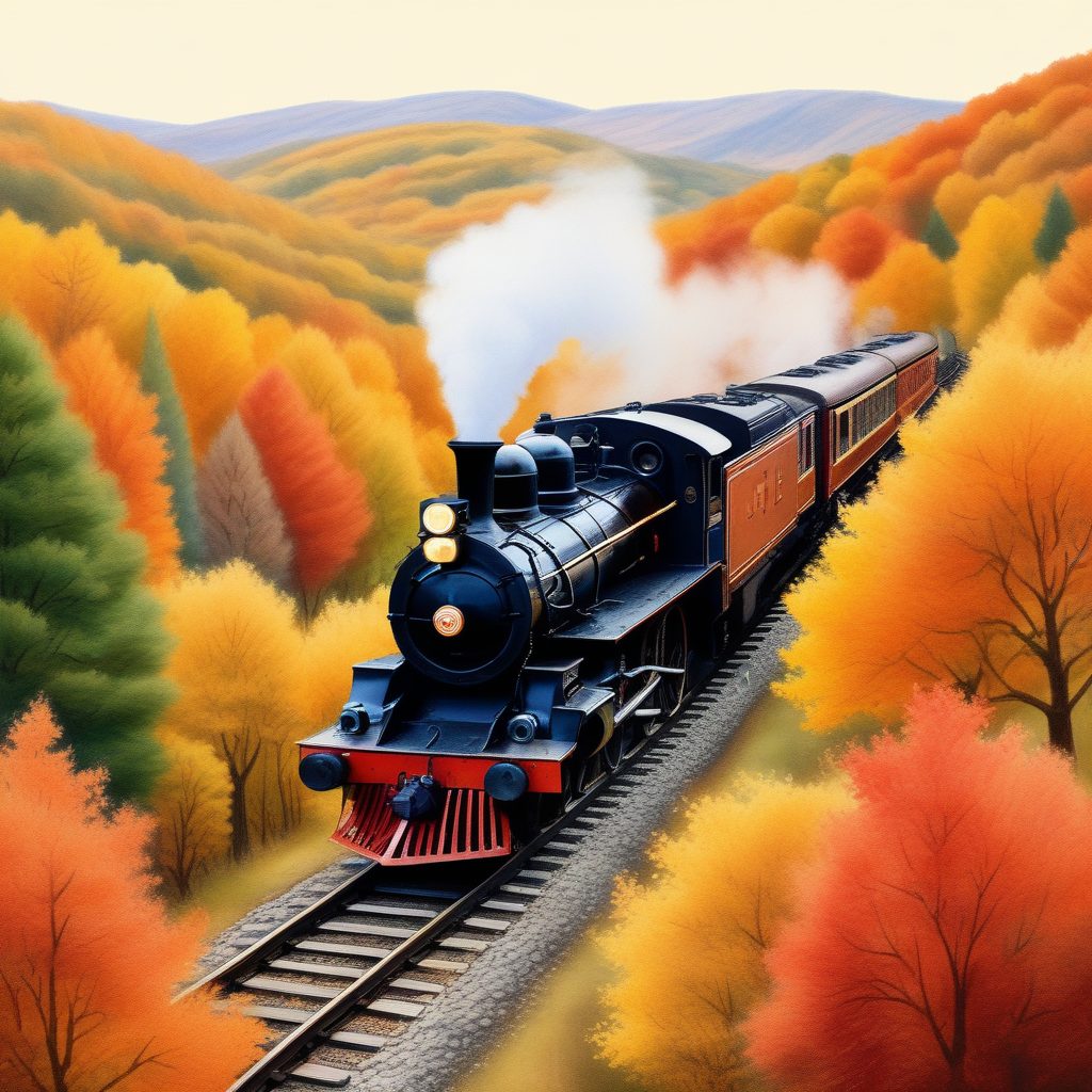 🚂怀旧火车！彩色铅笔下的复古旅行，超级治愈系背景图！