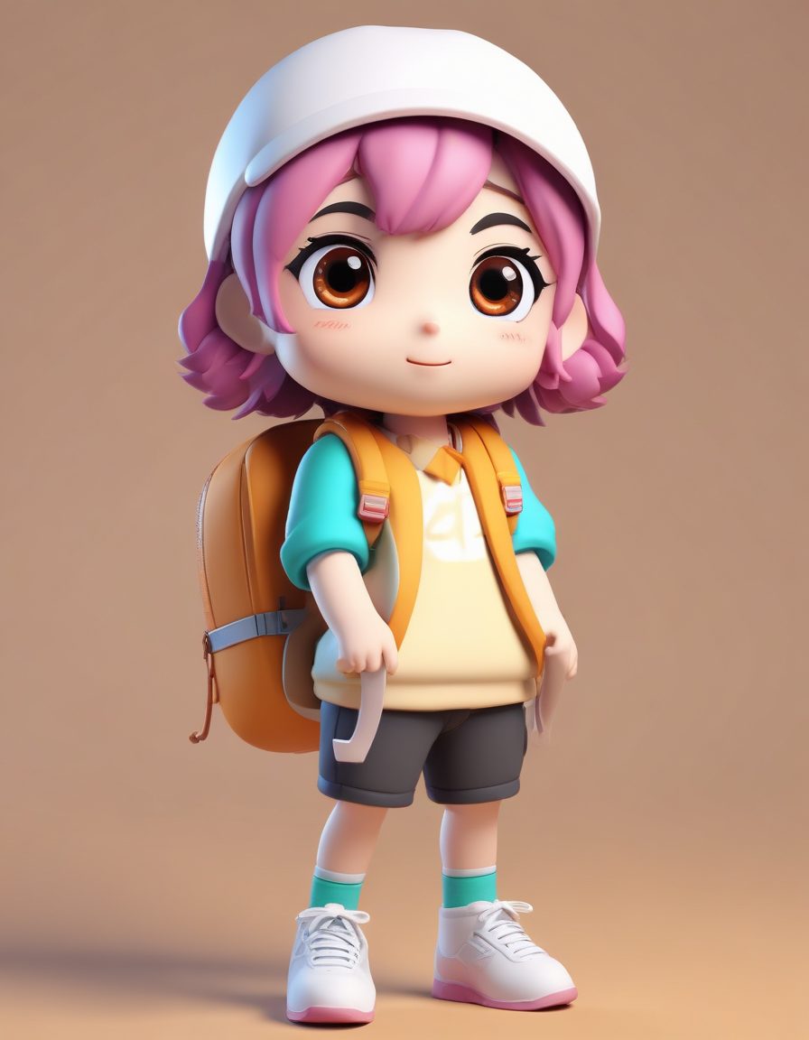 🎒环球旅行家Q版！背着背包的全身像，元气满满的表情，C4D盲盒手办！