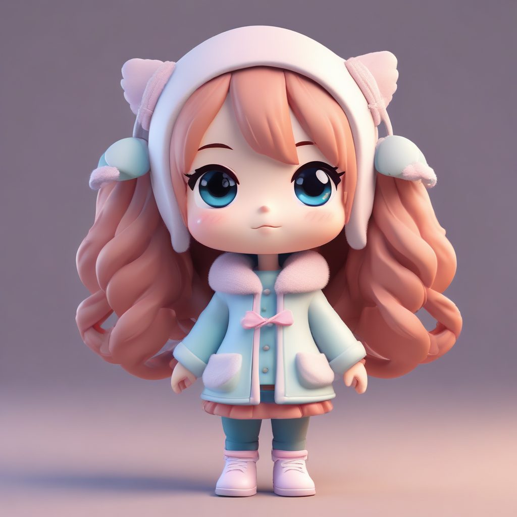 活泼可爱：双马尾Q版女孩好奇歪头姿势的AI绘画教程