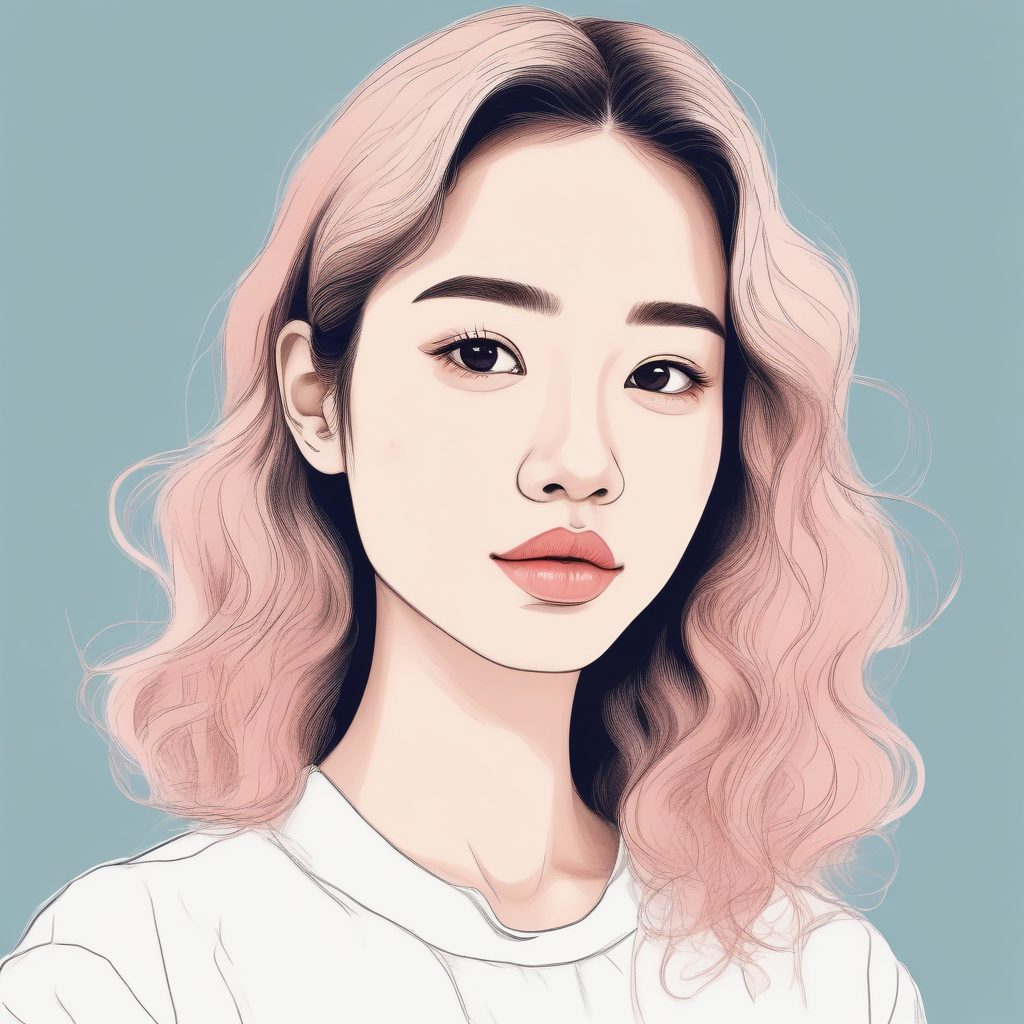 ins风爆款壁纸：极简线稿手绘女孩，柔和色彩渐变，超治愈软萌风。