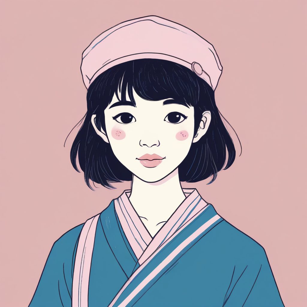 📚Ins风手账素材！彩色铅笔质感的极简日系JK少女线稿插画