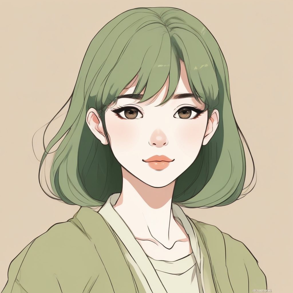 🌿吉卜力风格平替！治愈系极简线条插画，日系少女头像，温润柔和！