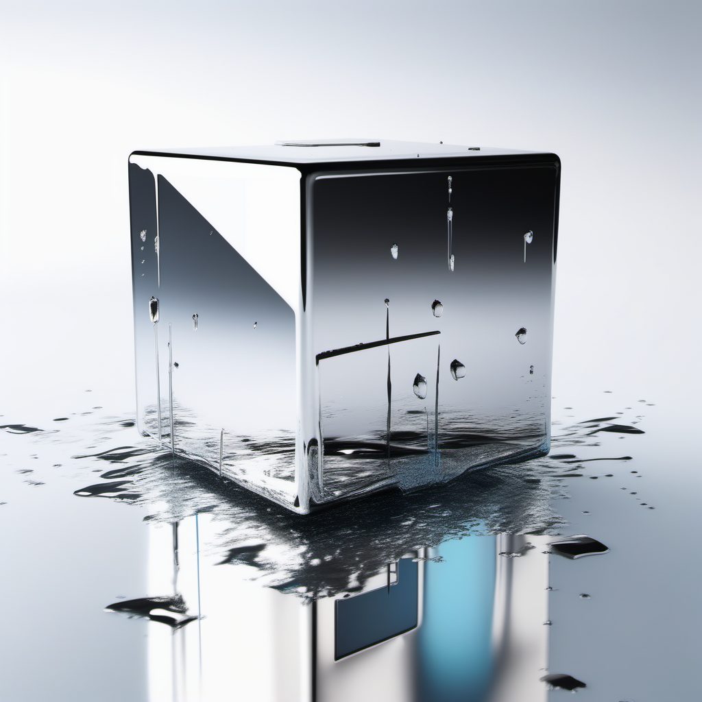 几何抽象：色差滴落效果的反射立方体4K渲染教程