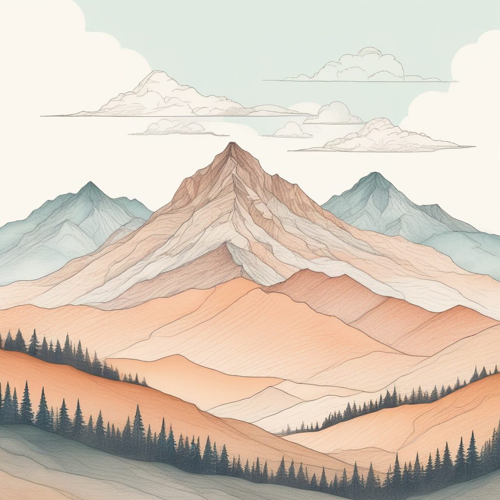 🌸极简禅意！治愈系山景手绘，粉彩色调，最适合冥想背景！