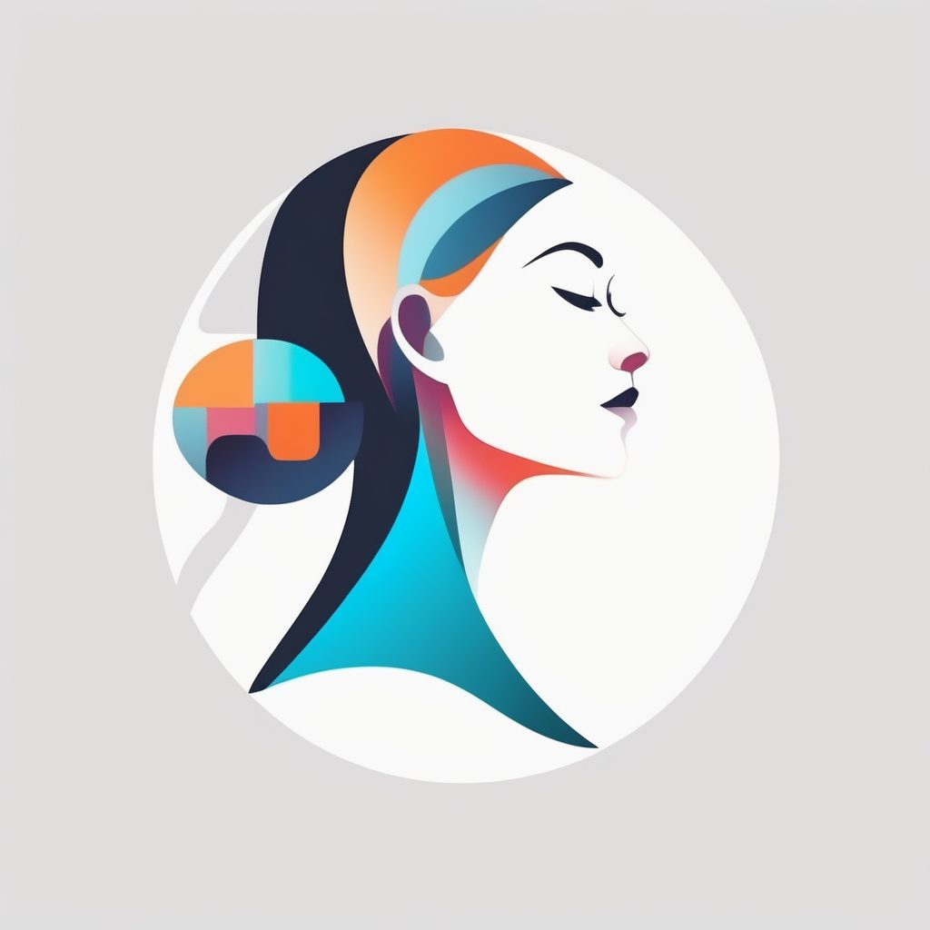 极简创意LOGO设计:扁平化沉思女孩剪影,AI绘画提示词大全