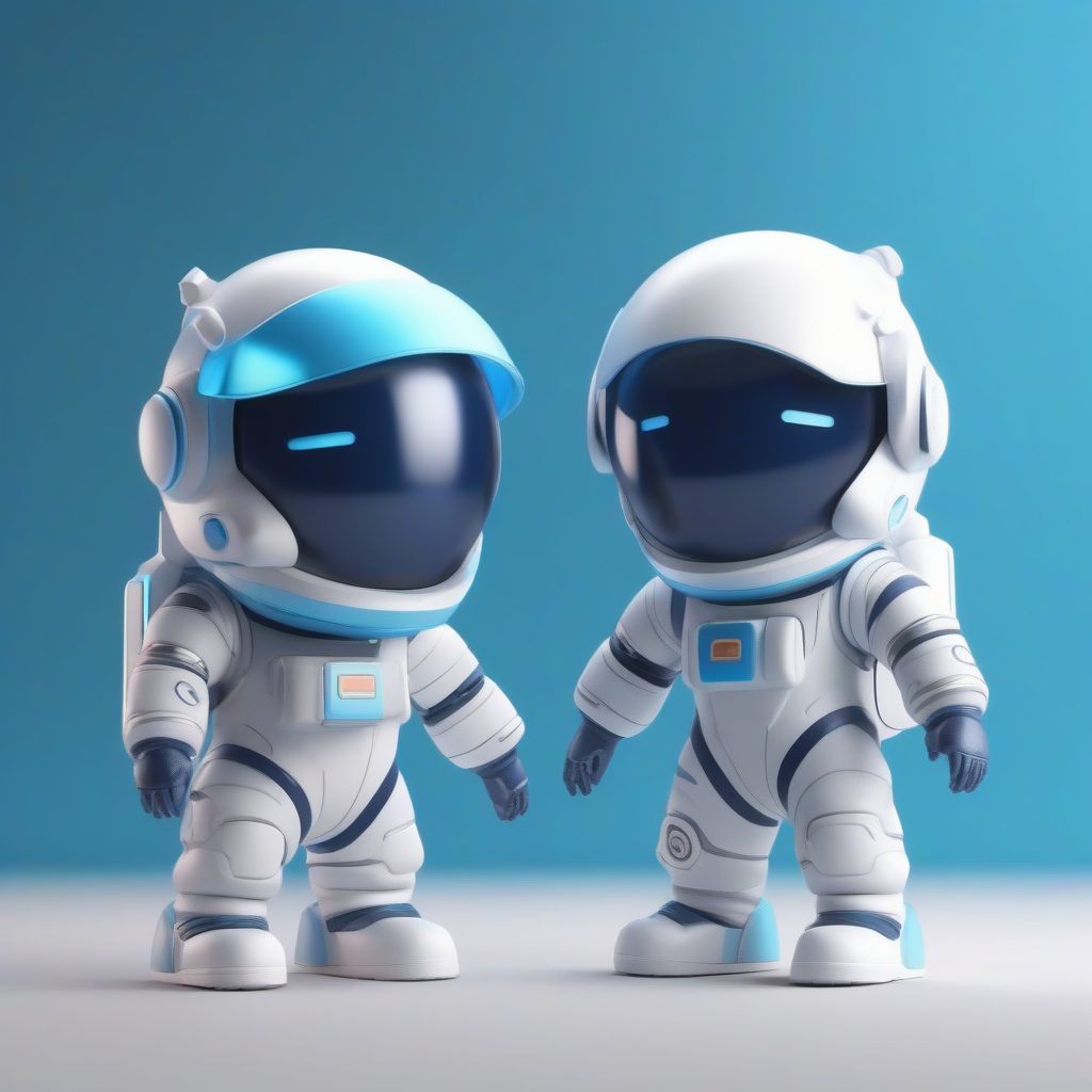 极简动漫风：Q版宇航员情侣3D全身照生成指南，纯色背景高细节