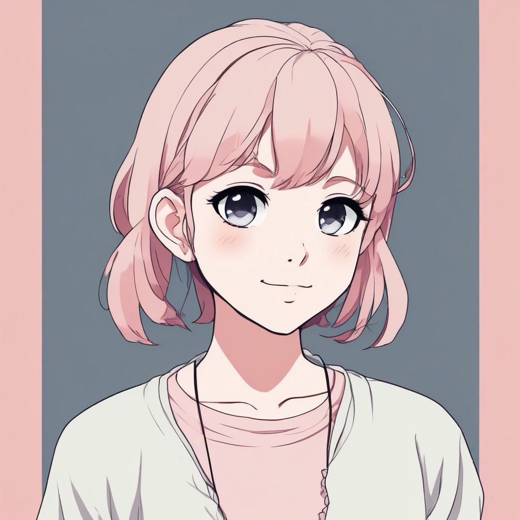 极简动漫少女头像🔥 | 单主体纯色背景 刚好适合作为头像