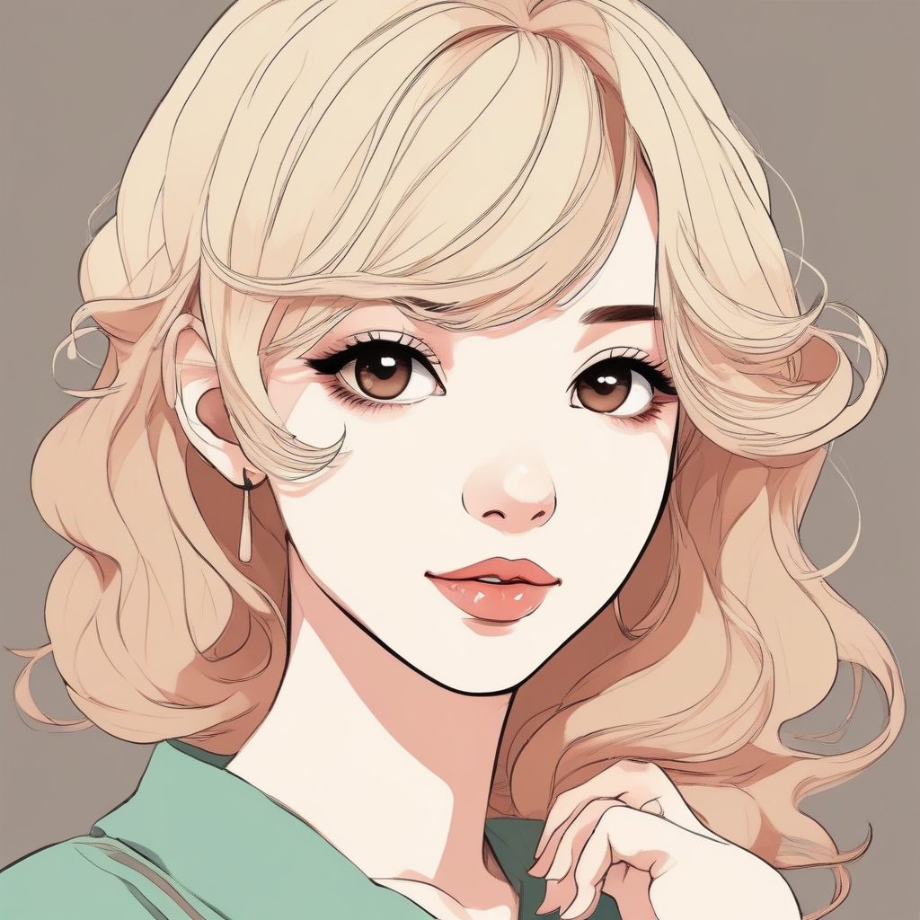 极简发色趋势：奶茶色发丝少女头像与纯色背景的AI生成