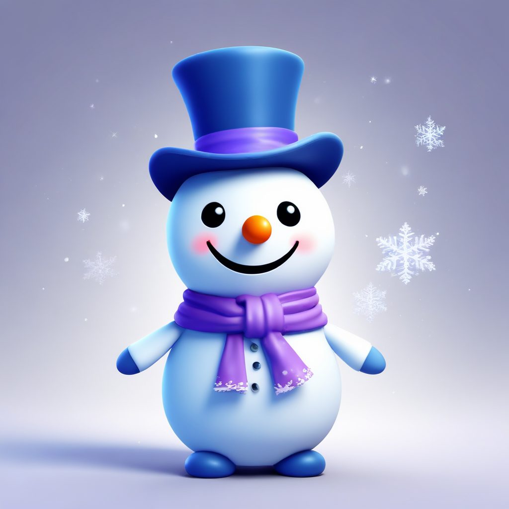 极简风AI插画:如何生成干净纯色背景的Q版雪人角色全身照?