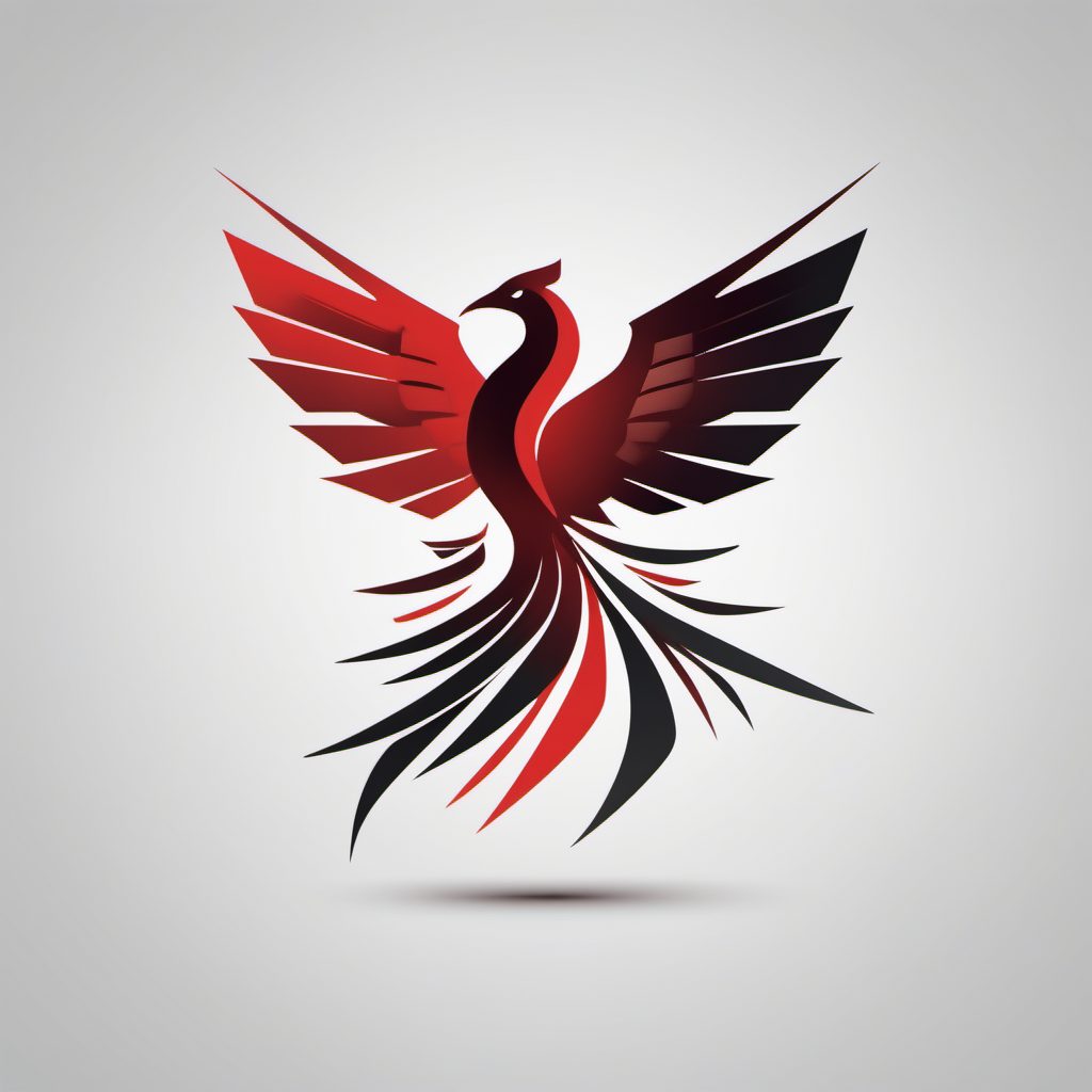 极简风AI图标:矢量扁平化凤凰标志设计,纯白背景视觉冲击力MAX!