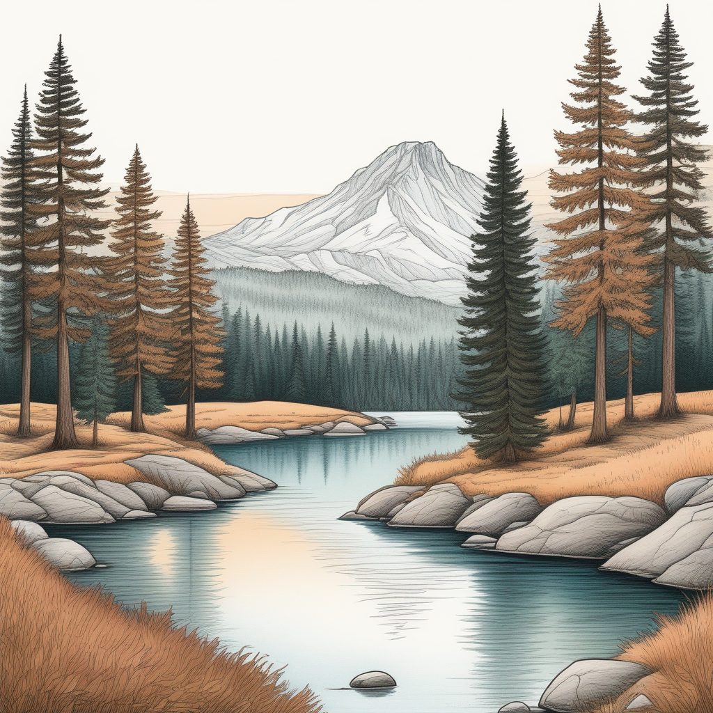 🎨 极简风景手绘插画 | 手绘风格插画 | 温暖色调纸质感✨