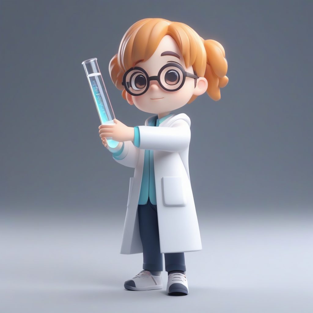 极简风科学系Q版天才：Pop Mart风格实验室白大褂3D全身像生成技巧