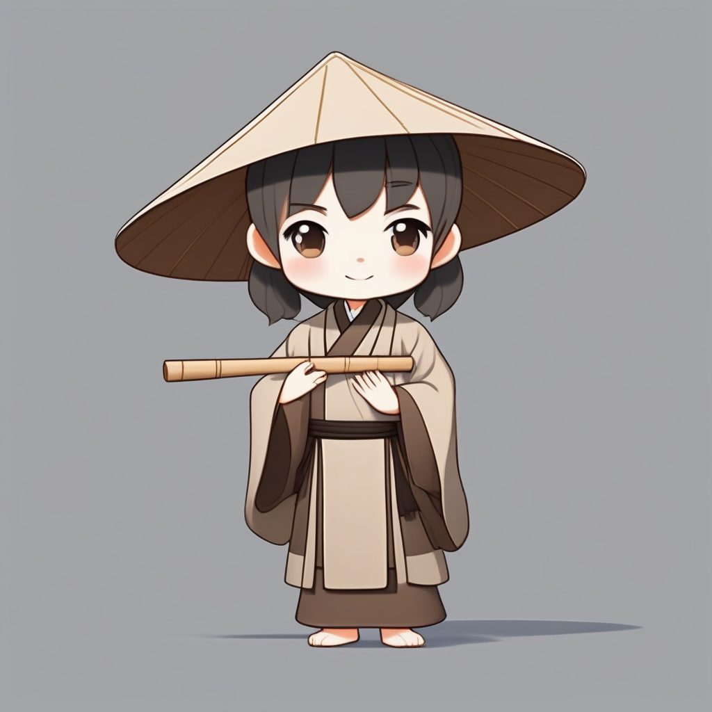 极简风Q版古风书生头像生成:高清晰度,干净纯色背景全身站立AI绘图技巧