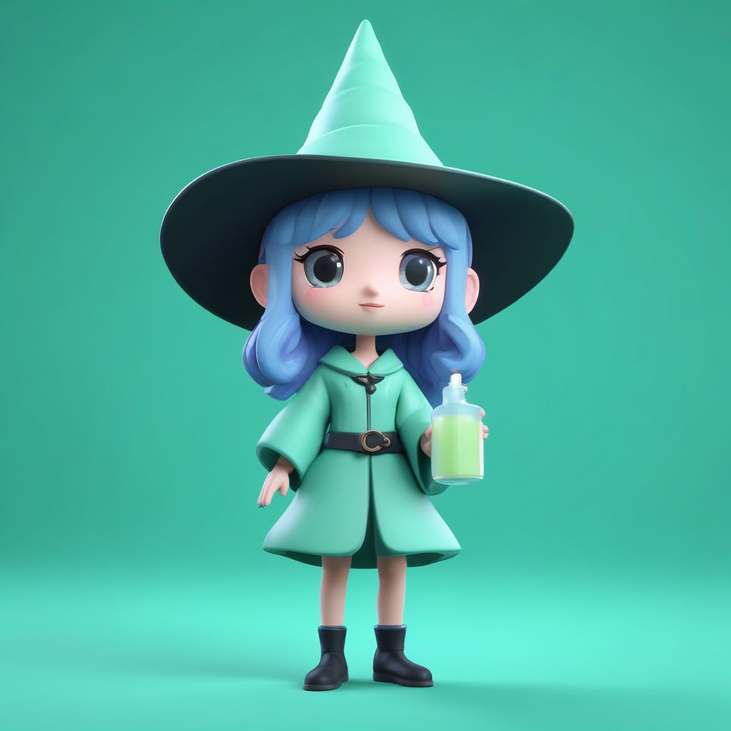 极简风Q版魔法少女:掌握3D盲盒渲染的马卡龙配色和影棚光照