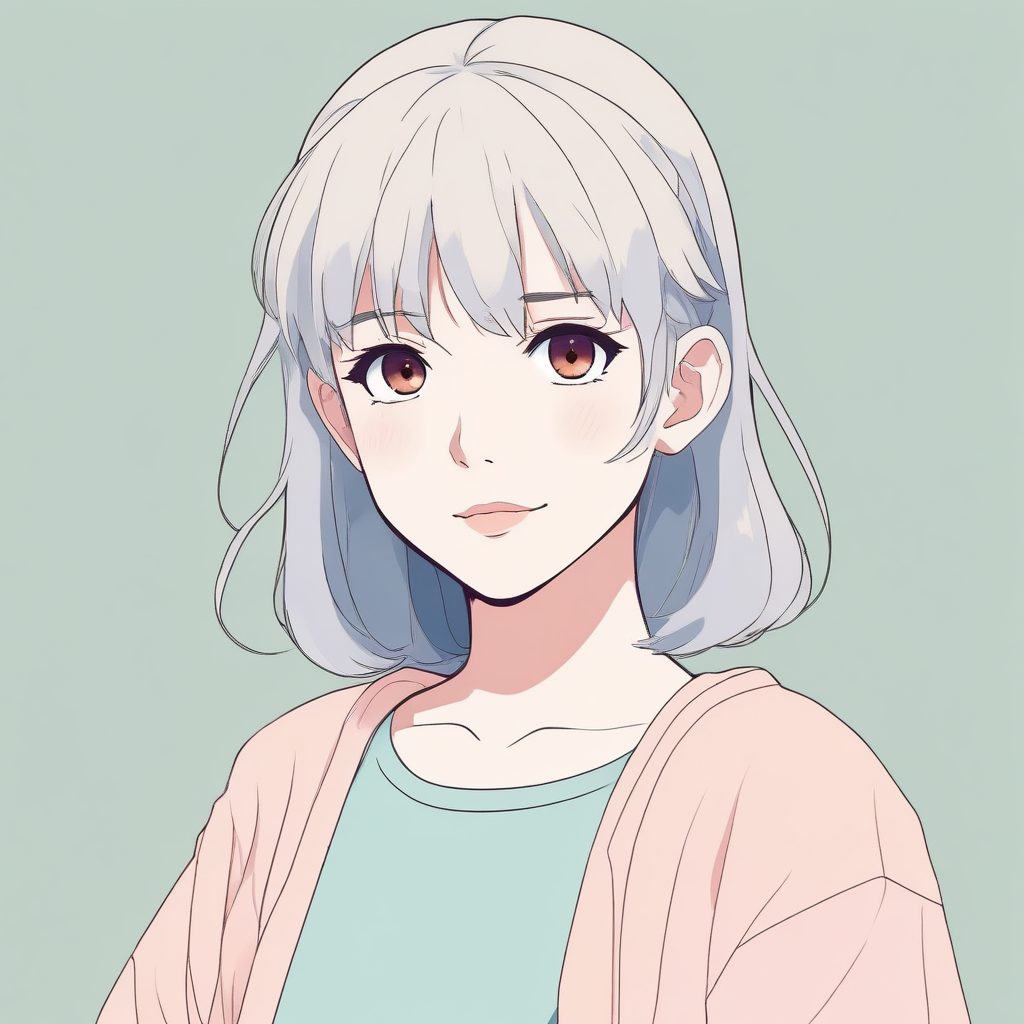 ✨极简可爱少女动漫头像，纯色背景一键出图🔥