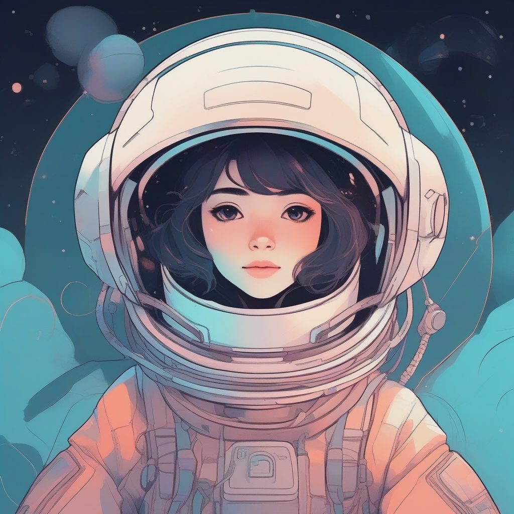 极简马卡龙风动漫少女头像：赛璐珞纯色背景AI绘画提示词详解