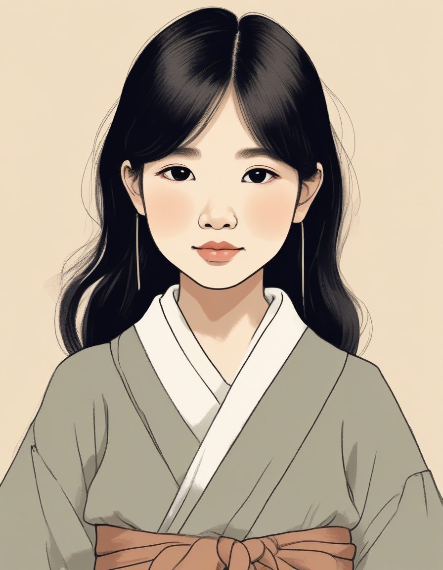 极简Muji风日系少女:治愈系AI插画,纯色背景构图秘诀