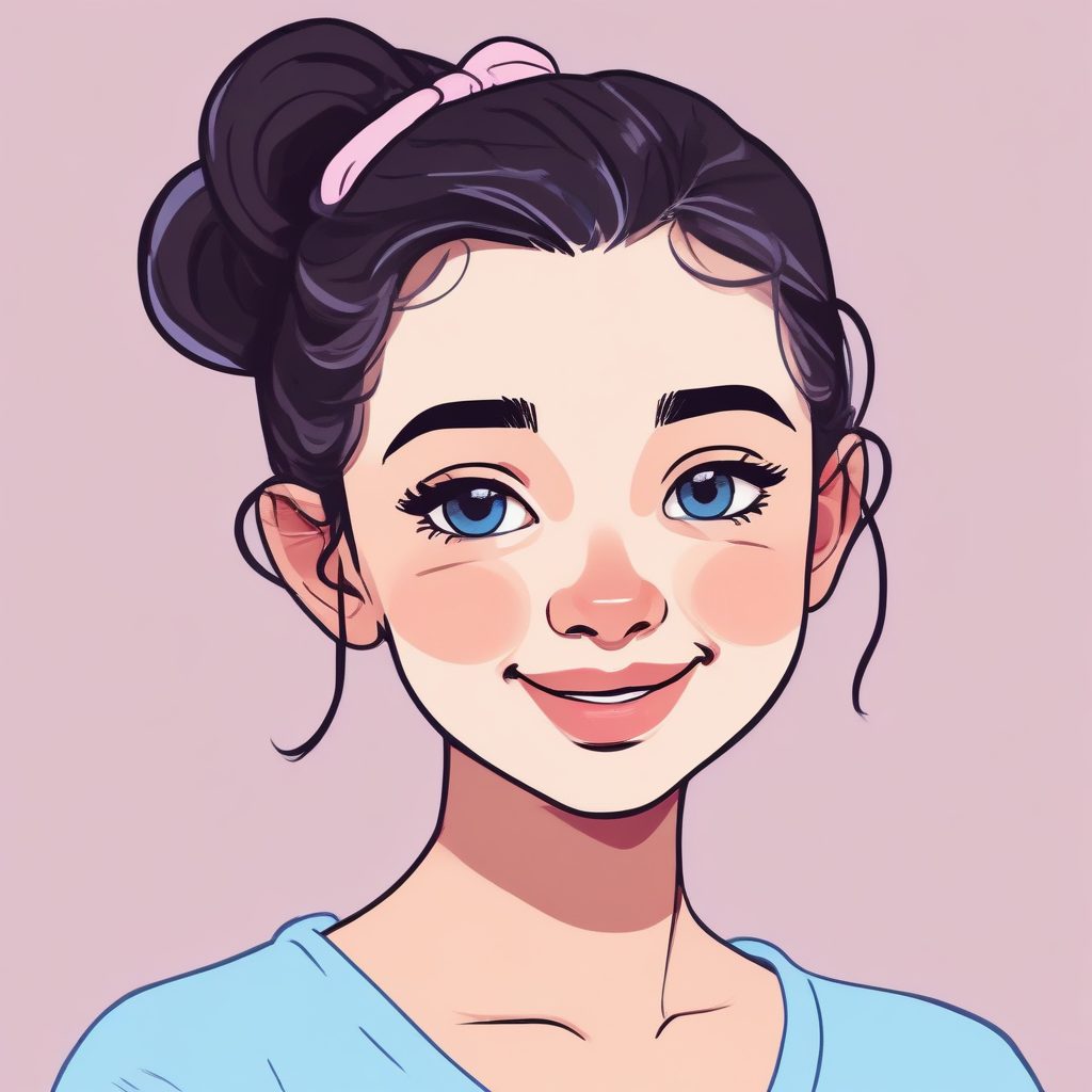 极简软萌风:粉蓝系时尚女孩温柔头像生成完整提示词