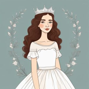 💖极简软萌风手绘插画：粉蓝系时尚少女肖像，纯色背景🔥