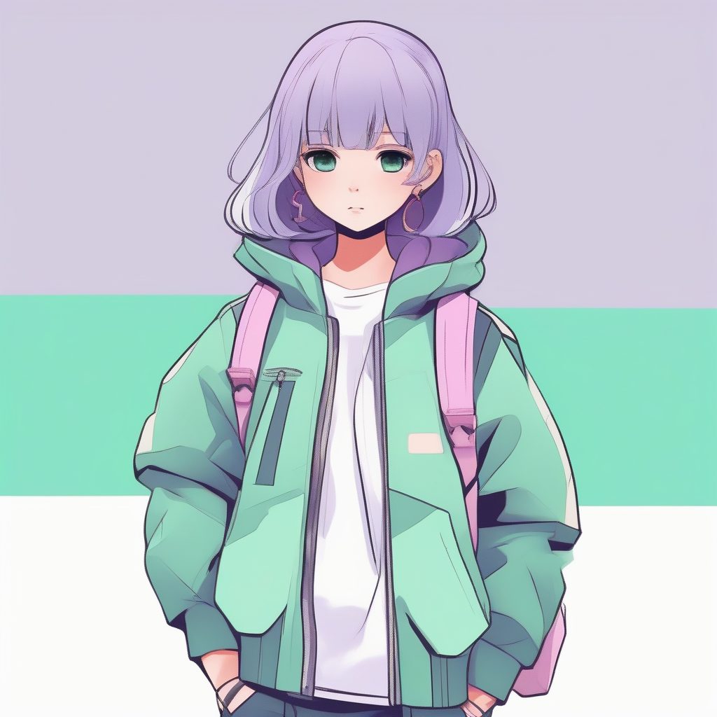 极简赛璐珞:纯色背景下潮流机能风Q版女孩全身立绘AI绘画教程