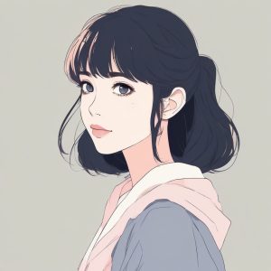 🔥极简少女动漫头像，纯色背景太适合做壁纸啦！