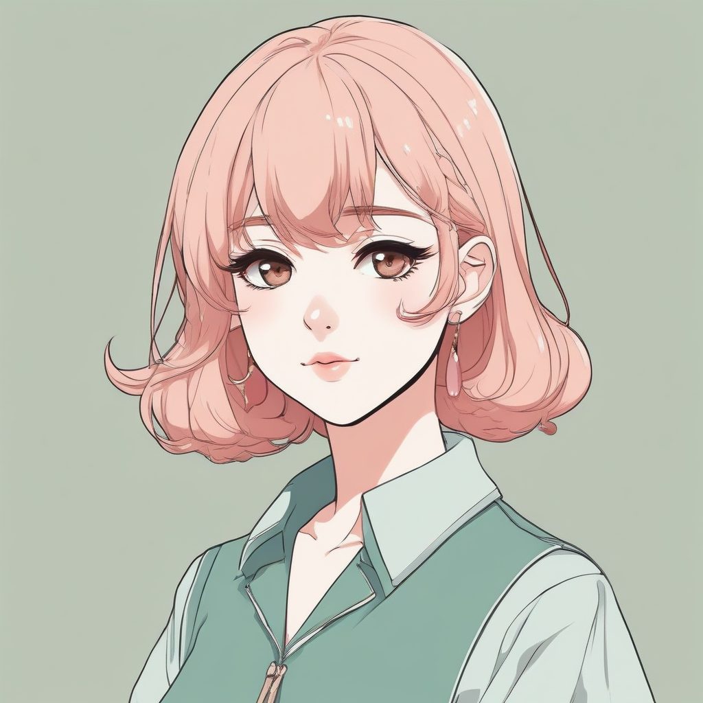 🎨 极简少女动漫头像 | 时尚又可爱，纯色背景✨