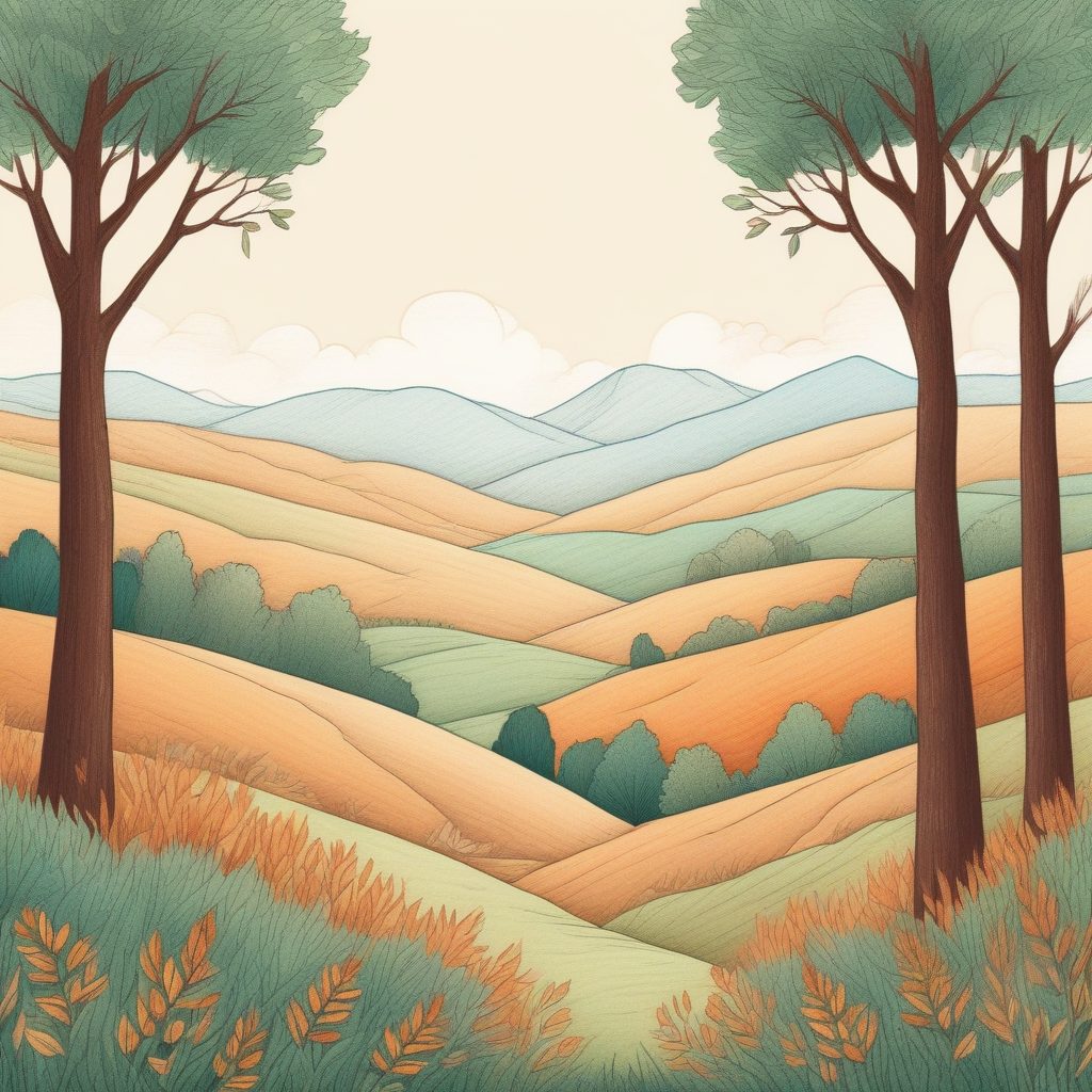 💖极简手绘风景插画 | 温馨治愈系纸感风格背景设计 | 自动生成AI绘画提示词 🔥