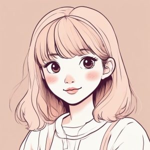 💖极简手绘日系少女头像，粉蓝配色软萌风！🔥