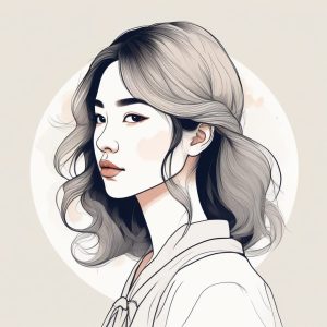 🌸极简手绘日系少女头像，软萌粉蓝系背景✨